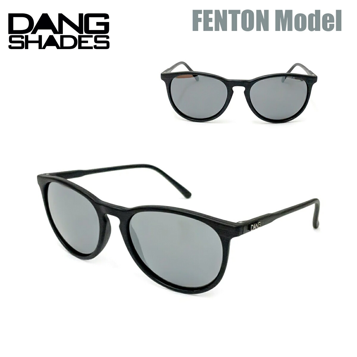 サングラス フェントン FENTON Dark Black Wood Matte x Chrome Mirror Polarized 偏光レンズ ブラック系 細め ユニセックス カジュアル アウトドア