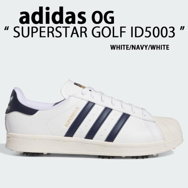 ID5003 スニーカー SUPERSTAR GOLF WHITE NAVY スーパースター シューズ スパイクレス