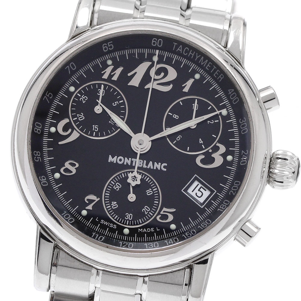 モンブラン MONTBLANC 7038 マイスターシュティック クロノグラフ デイト クォーツ メンズ _935179【中古】