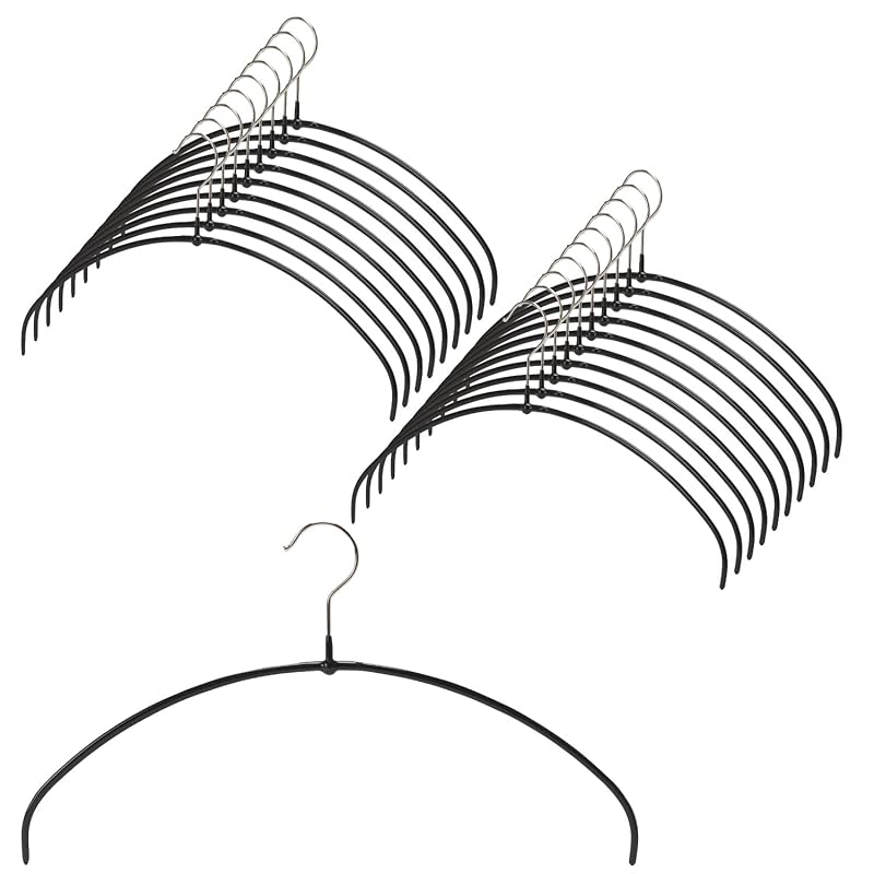 マワ すべり落ちない ドイツ製 ハンガー シリーズ最細0.4cm 軽量40g スリムタイプ レディース 人体ハンガー 40PT 20本セット Black ブラック