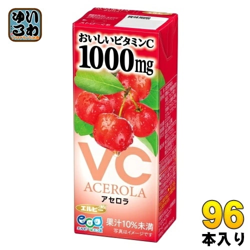 エルビー おいしいビタミンC アセロラ 200ml 紙パック 96本 (24本入×4 まとめ買い) 果汁飲料 VC