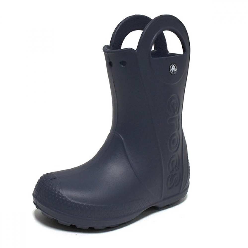 [クロックスシューズ] クロックスキッズハンドルライトジュニアキッズレインブーツネイビー12803-410