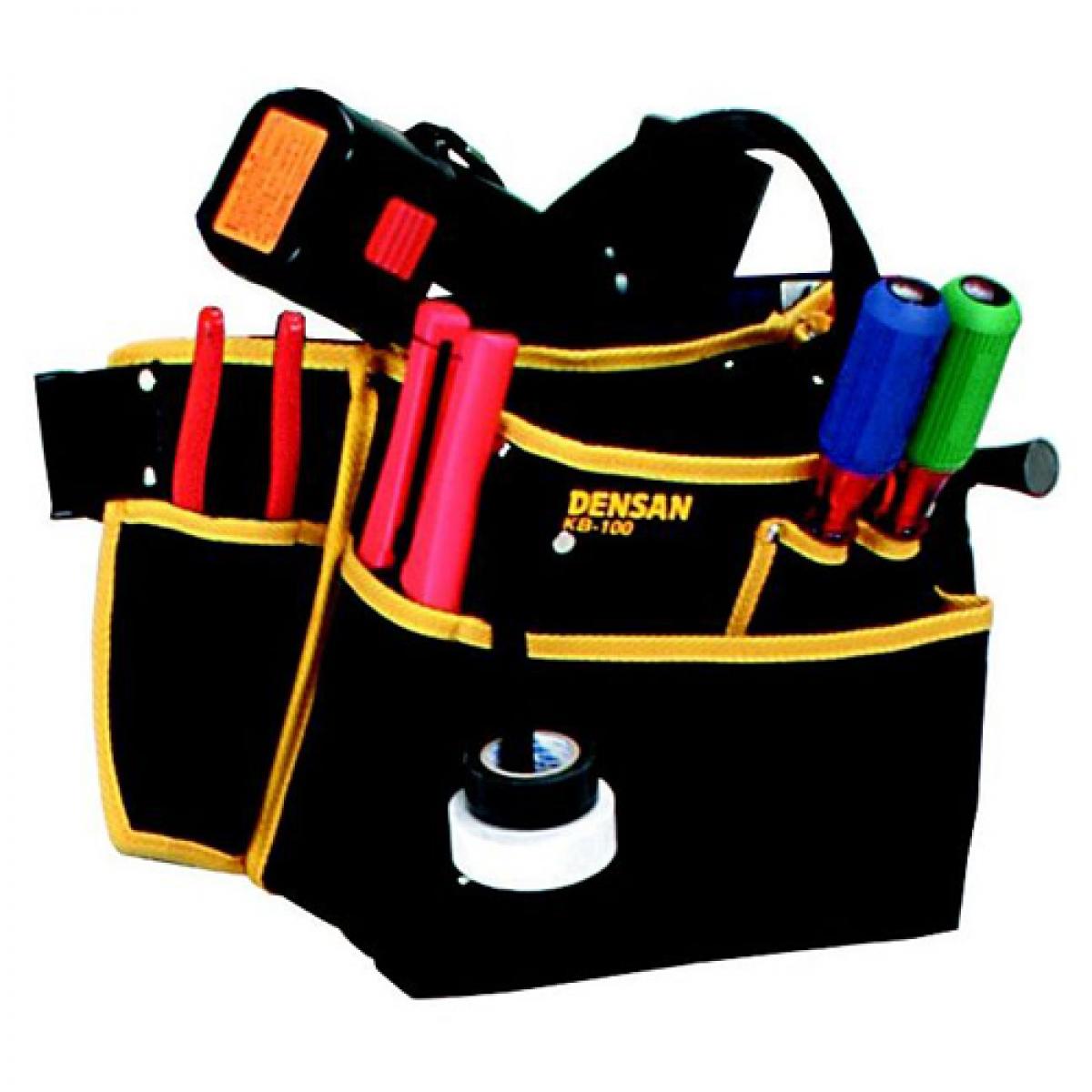デンサン ハシゴバッグ KB-100 工具入れ 高所 ハシゴ はしご取付 便利 工具差し 工具 収納 携帯 DENSAN