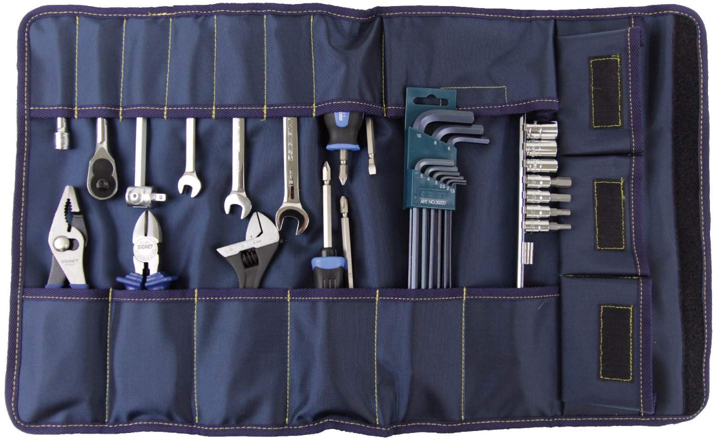 シグネット 21点組 バイク整備用工具セット 800S-B001 ツールロール入 車載可能