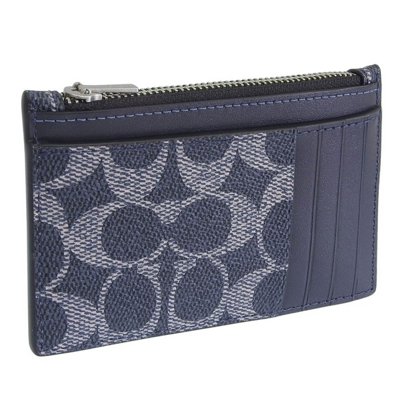 コーチ カードケース コインケース 小銭入れ レディース アウトレット デニム ZIP CARD CS SIG CV764SVDY7 COACH