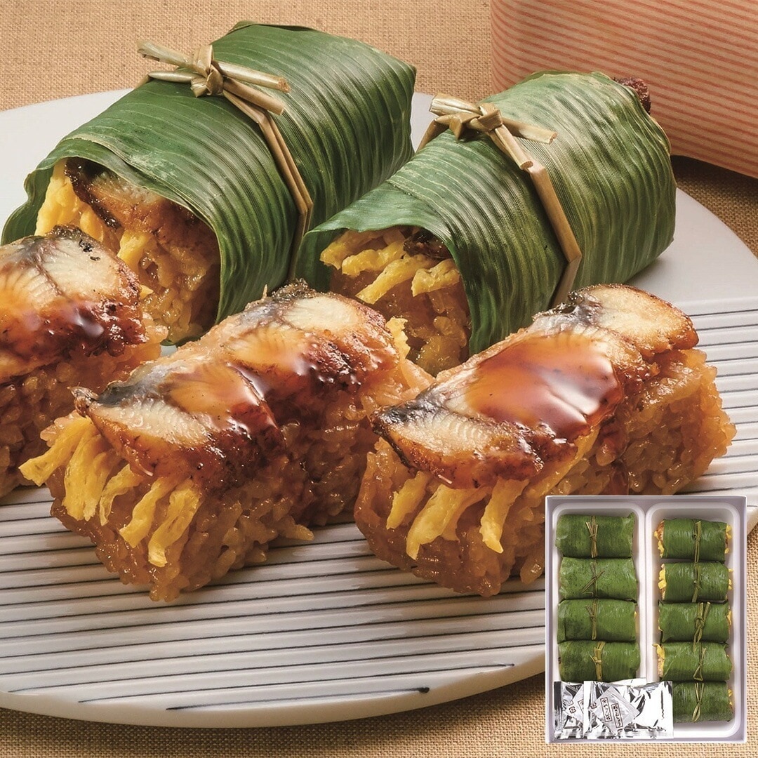 福岡 「柳川鰻遊乃庄」炙りうなぎ笹めし詰合せ 炙りうなぎ笹めし50g10たれ25g2山椒0.15g2 【産直メーカー直送品】