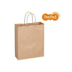 （まとめ）TANOSEE 手提袋 丸紐 茶無地/小 50枚入x6パック 9,033円