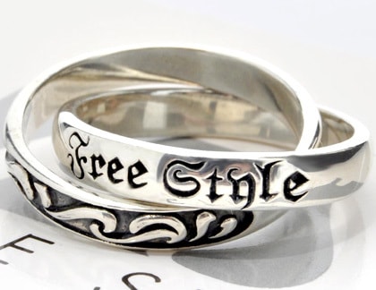 FREE STYLE2連フリースタイルリング/シルバーアクセサリー指輪