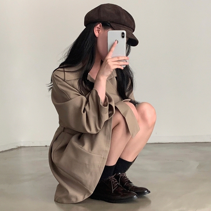 [モデル所蔵/絶賛アイテム] 番目ルック トレンチ ワンピース + クロップ ジャケット ツーピース セットアップ - set