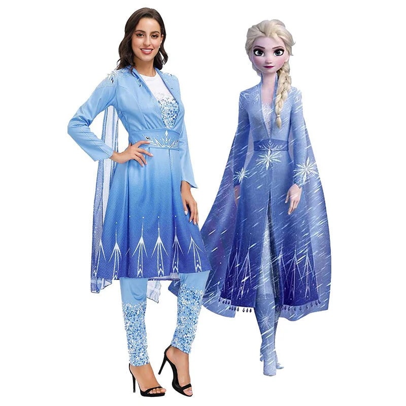 アナと雪の女王2 cos服大人のエルザアナ雪の王女スカートエルサフルセットドレスアナ姫コスプレ