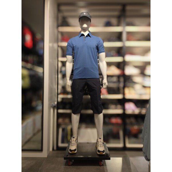 VT0583MBL/VP9755MNV 男性半袖カラー+7部パンツ セットアップ ゴルフウェア ハーフパンツセット