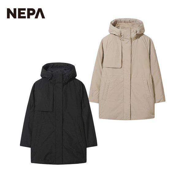 女性ベントゥスウィンドストッパーフーディーミッドダウンジャケット7L82069