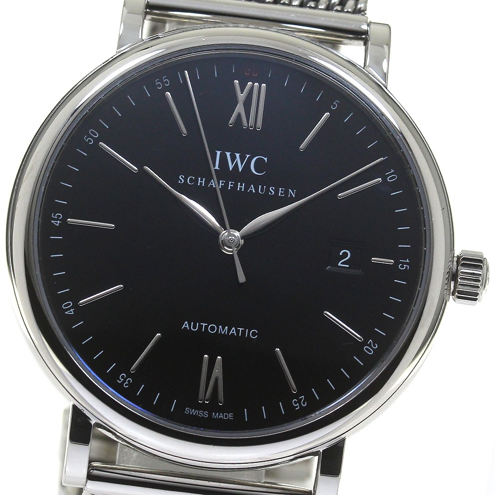IWC IWC SCHAFFHAUSEN IW356508 ポートフィノ デイト 自動巻き ボーイズ 良品 箱保証書付き_813508【中古】