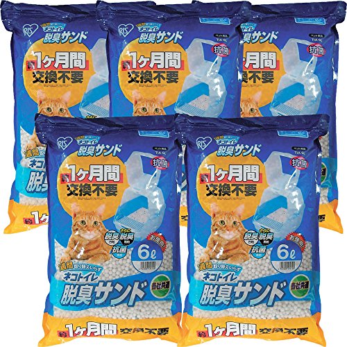 アイリスオーヤマ システムトイレ用 1週間取り替えいらずネコトイレ 脱臭サンド 6L5袋 (まとめ買い)