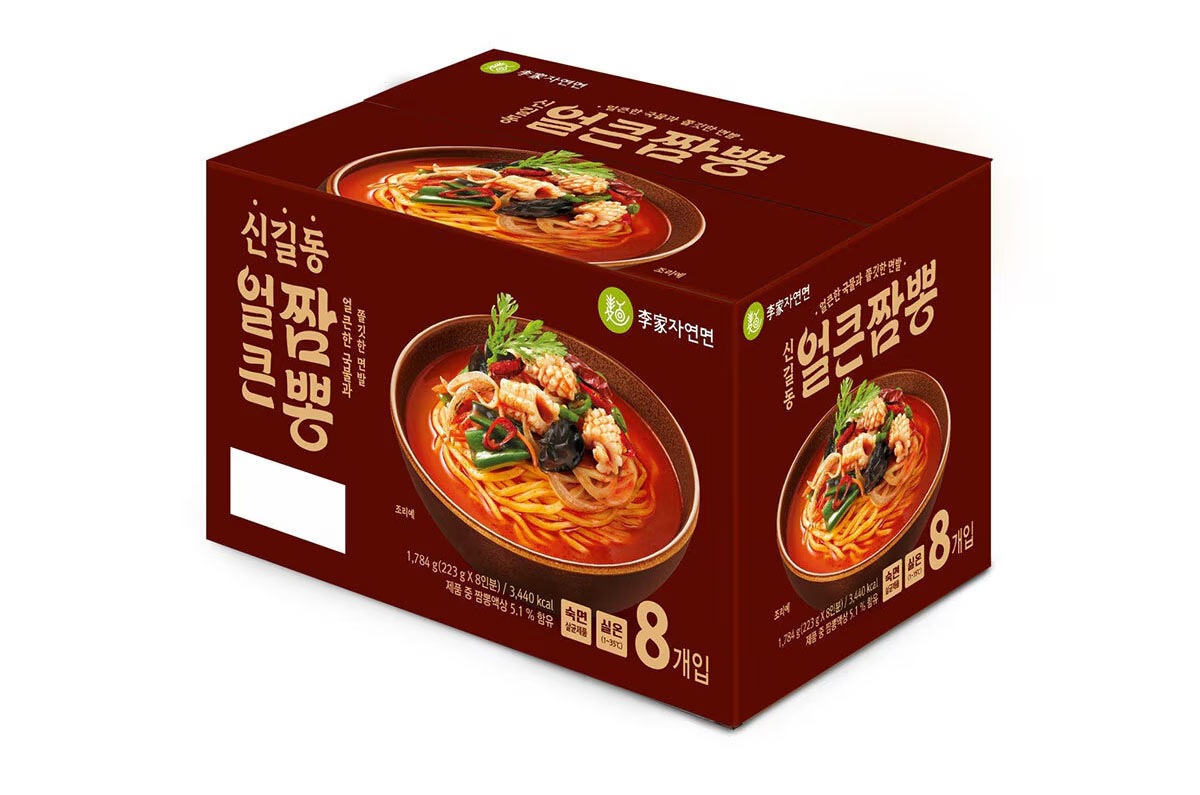 李家自然麺 新吉洞 ピリ辛チャンポン 223g x 8個入 シンギルドンチャンポン 常温保存 簡単調理 KFOOD 韓国食品