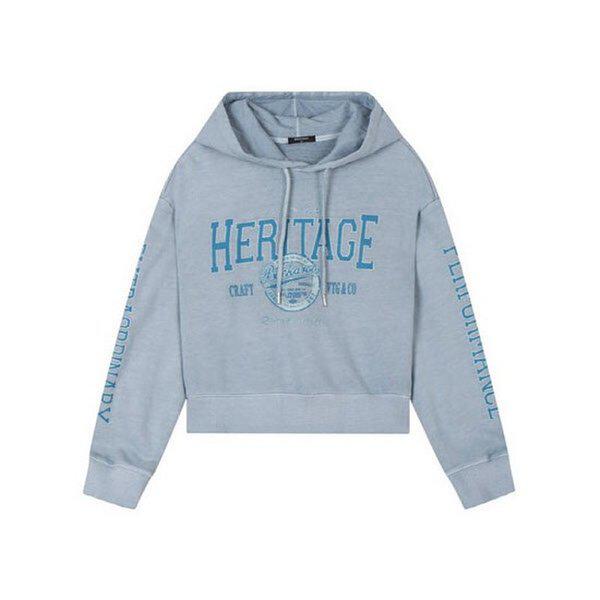 女性)ルーズフィットHERITAGEアートワークフード付きTシャツ(B243TS530P)(P003463204)