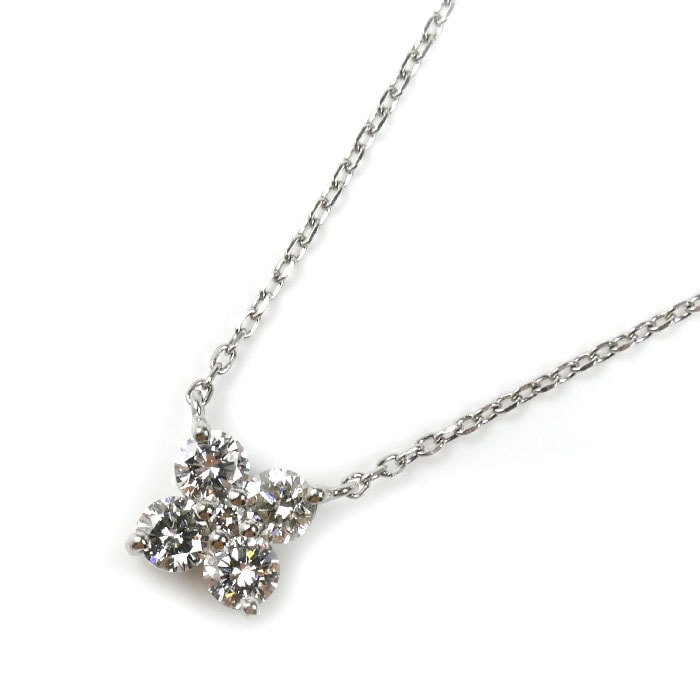 Vendome Aoyama ヴァンドーム青山 Pt950/Pt850 カローラ ネックレス ダイヤモンド0.41ct 2.5g 40cm レディース 中古