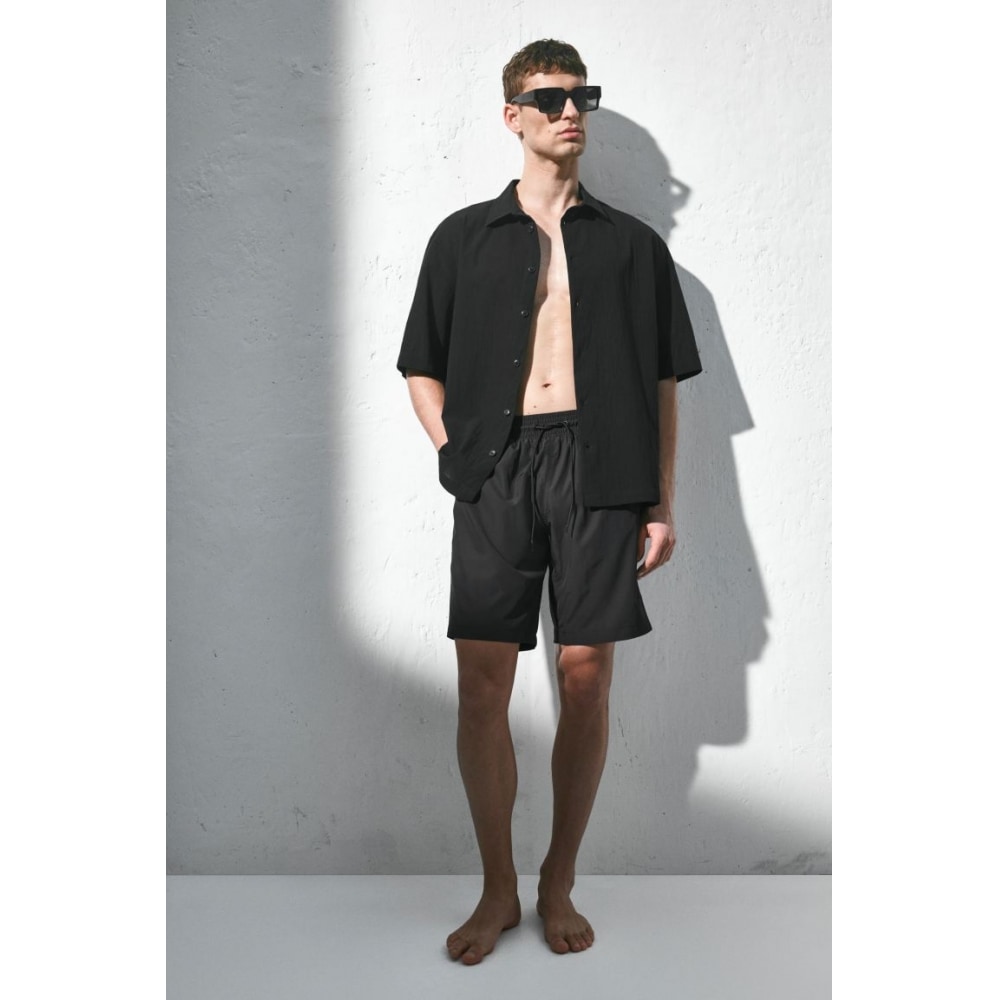 H&Mブラック5部スウィムショーツ