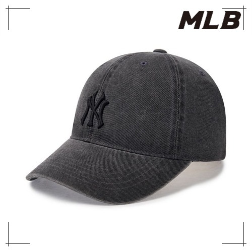 MLB公式正規品 キャップ Basic Washing Unstruck Ball Cap NY (D. Grey)
