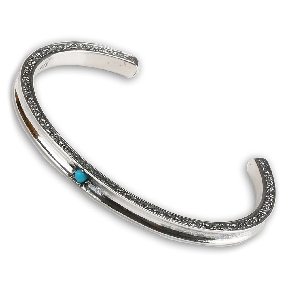 925 太陽神ターコイズ&唐草バングル [bs101]