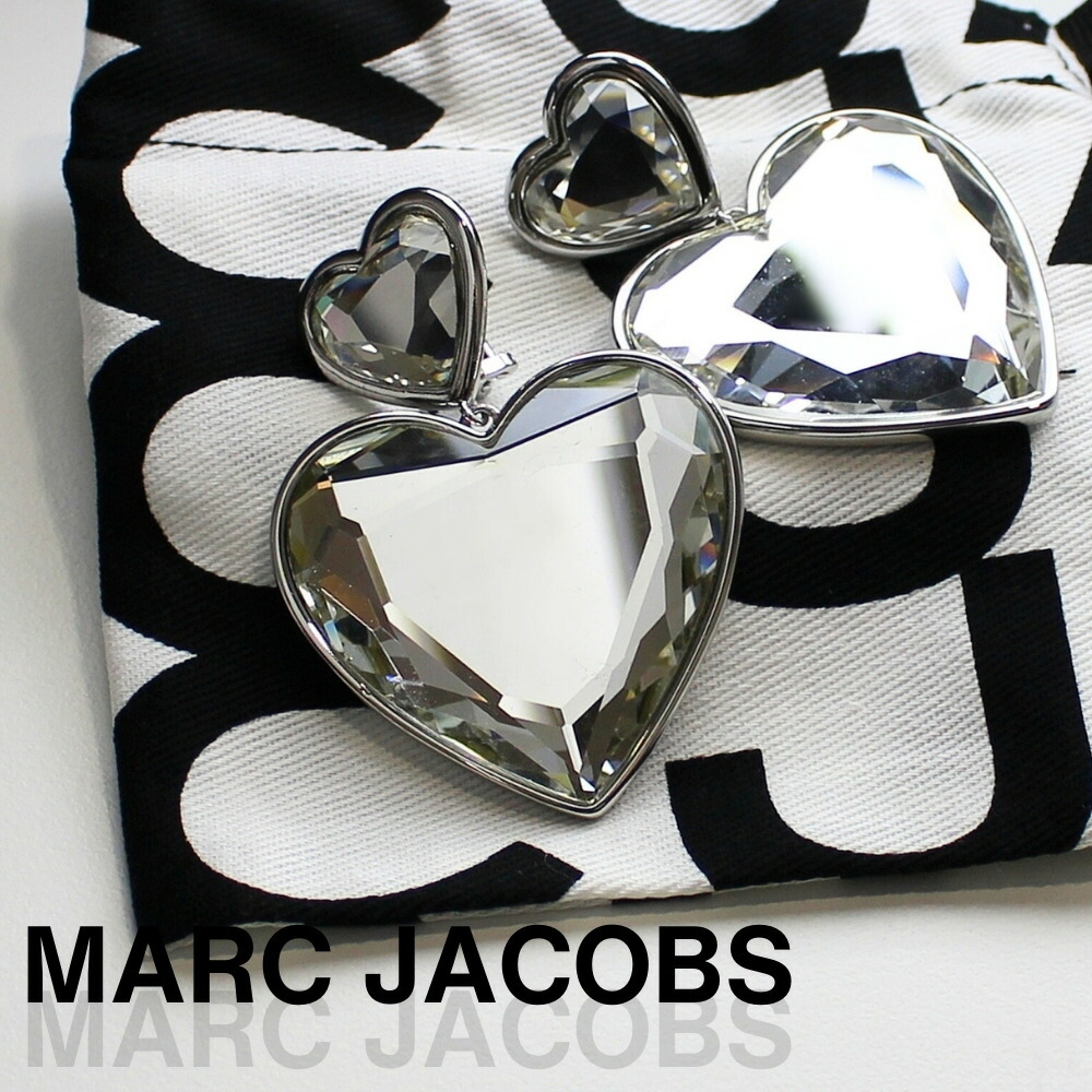 マークジェイコブス ハート ピアス 大きい レディース かわいい おしゃれ クリア シルバー アクセサリー ブランド 誕生日プレゼント 結婚記念日 妻 彼女 母 お祝い ギフト MARC JACOBS