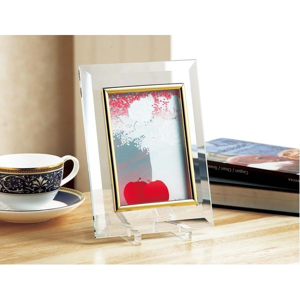 高級クリスタルアート フォトフレーム DX 写真立て L版対応 127mm×89mm ウルトラホワイトガラス使用 化粧箱入り 日本製