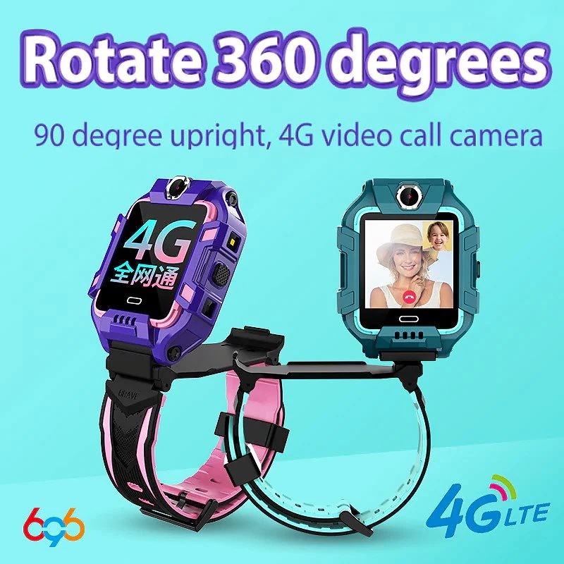 キッズ4GスマートウォッチGPS + WiFi + LBSロケーションSIMデュアルカメラ360度回転スマートウォッチスマート時計電話時計バンド