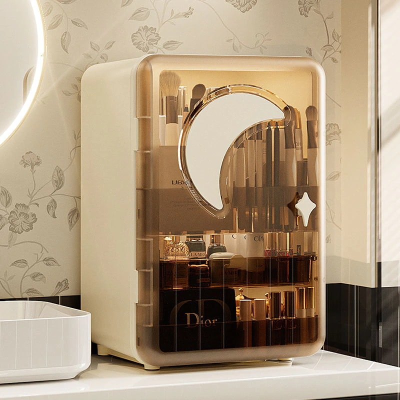 鏡台 クリア 長方形 スキンケア用品 引き出し 防塵 収納 ボックス ファッション デスクトップ 整理し 口紅 収納ケース