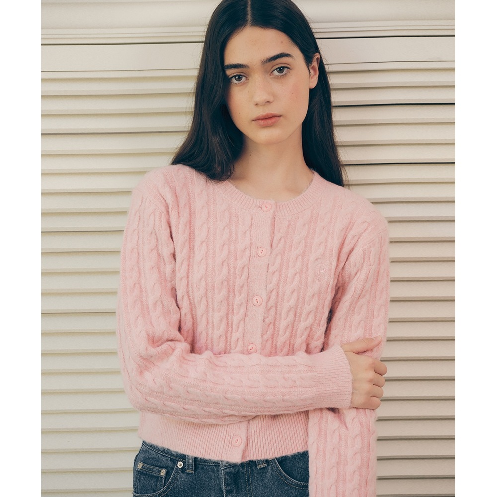 ロラローラソフトケーブルカーディガンピンク