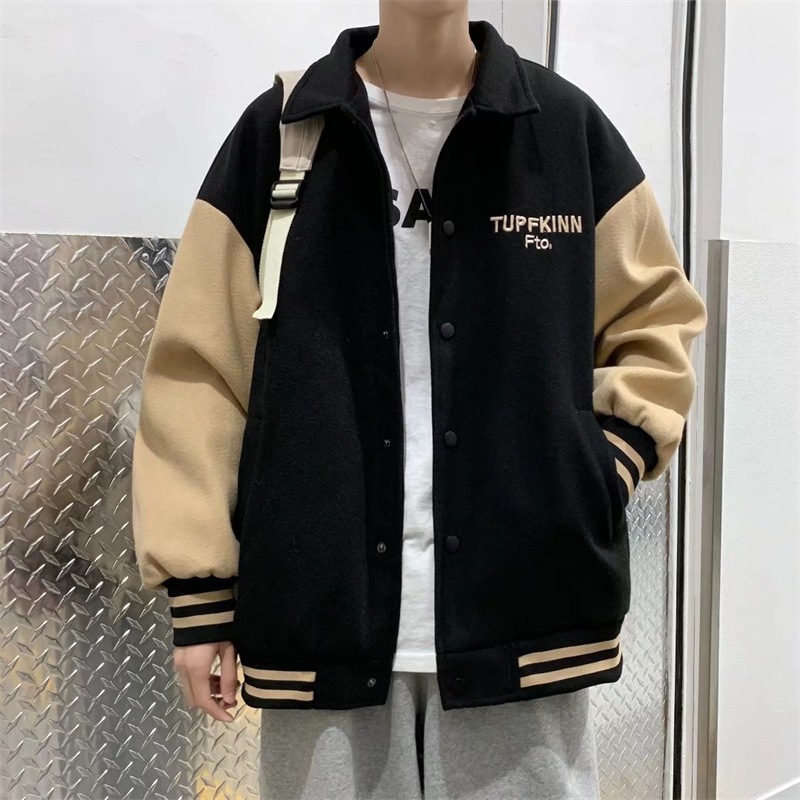レトロな野球のジャケットの男性の春と秋の王道ファッションのハンサムなジャケットのトレンド百服に緩いモデル
