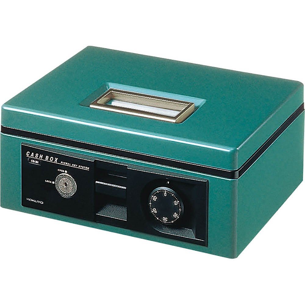 （まとめ買い）手提げ金庫 ダイヤル錠付き A5 緑 CB-13G [x3] 29,106円