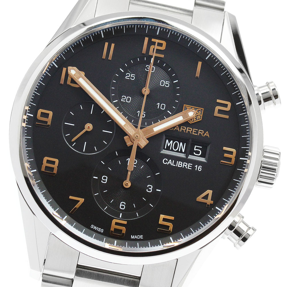 タグホイヤー TAG HEUER CV2A1AB カレラ キャリバー16 クロノグラフ デイデイト 自動巻き メンズ 美品 保証書付き_950614【中古】