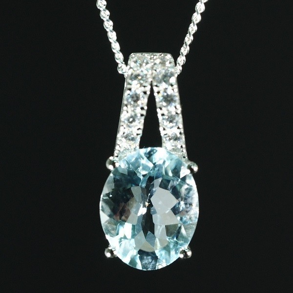 迫力の輝き 限定入荷 天然 アクアマリン ダイヤモンド ネックレス [1.75ct][仕上げ]