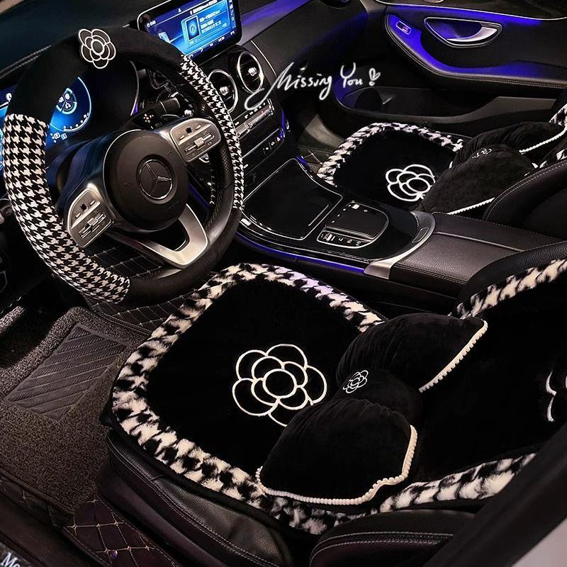 カーシートクッション秋と冬プラスベルベット加熱暖かい豪華なシートクッション冬シングルピースリアユニバーサルシートカバー女性用