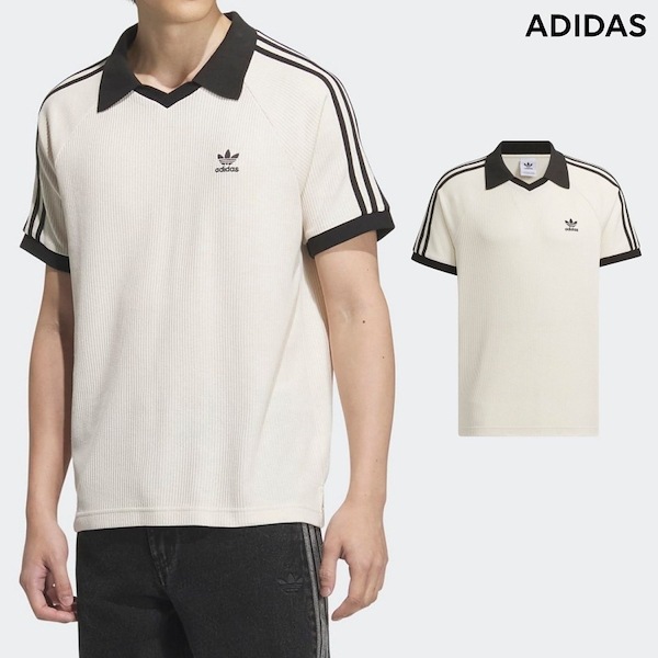 adidas ワッフル　ポロシャツ　半袖 adidas アディダス ワッフル Tシャツ 半袖 ポロシャツ男女兼用