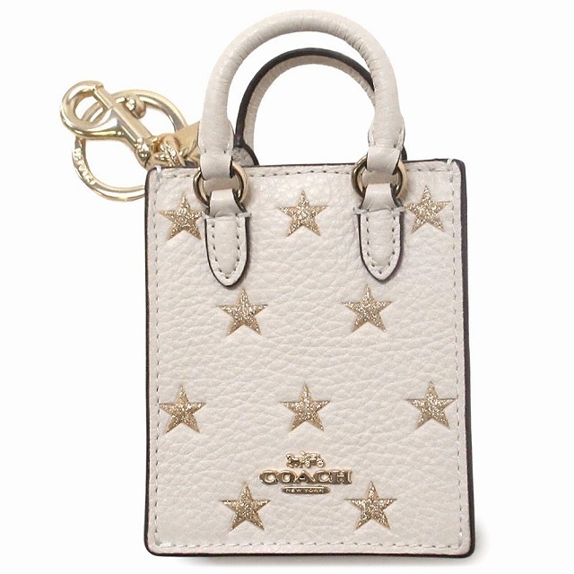 コーチ キーホルダー COACH アウトレット スタープリント 星柄 ミニ トート バッグチャーム キーホルダー CX074 IMCAH