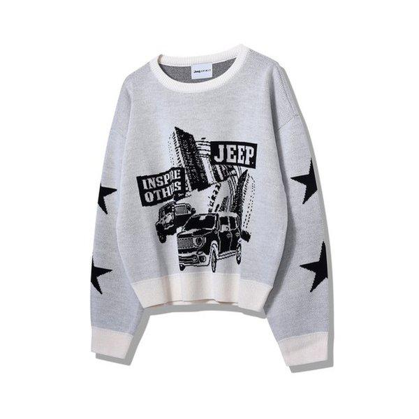 JP1KTF011 (女性専用) JEEP CAR ジャガードニット 2024年アイボリーTシャツ_SC