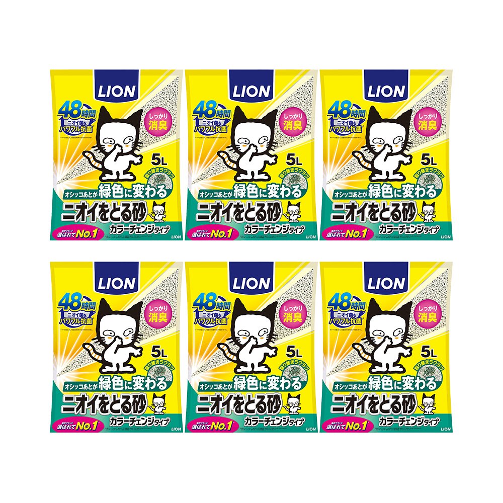 猫砂　ニオイをとる砂　カラーチェンジタイプ　５ＬX６　固まる　ベントナイト　お一人様１点限り　箱売り　ＣＲＣ30―14―10―20―00