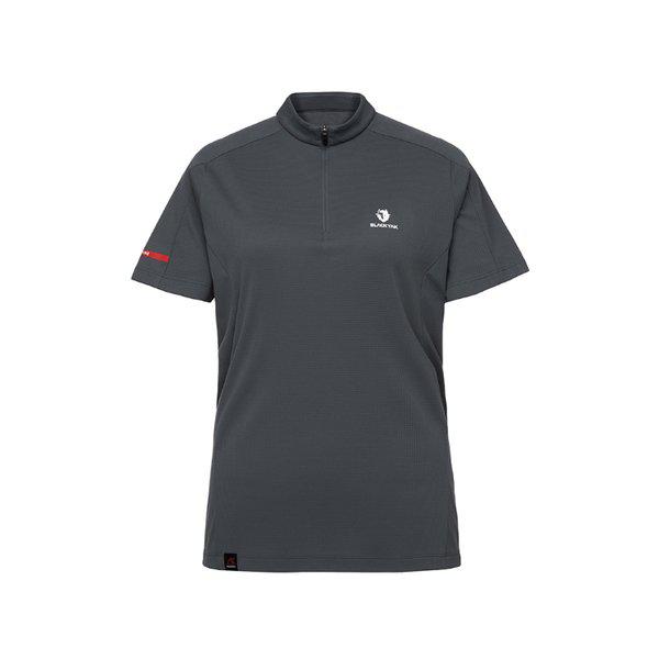 ブラックヤク 女性 ポーラテック デルタ ジップ 半袖Tシャツ 2 D/GRAY 1BYZTMV503DY