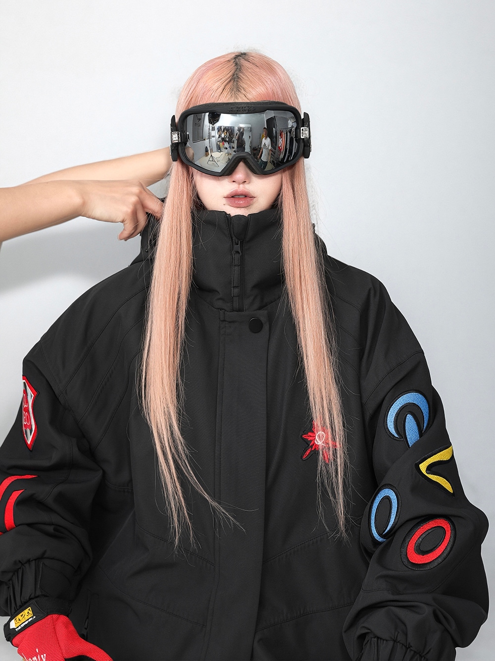 スノーボードウェア 2025 2026 アルファベット 黒 レディース メンズ 3L防水20000mm スキーウェア スノボウェア パンツ アウター