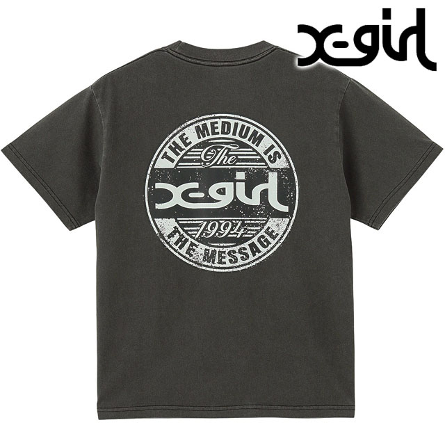 メール便 ピグメント ディストレスドサイクルロゴ ショートスリーブTシャツ [105252011017] レディース トップス 半袖 BLACK ブラック 黒 正規取扱店