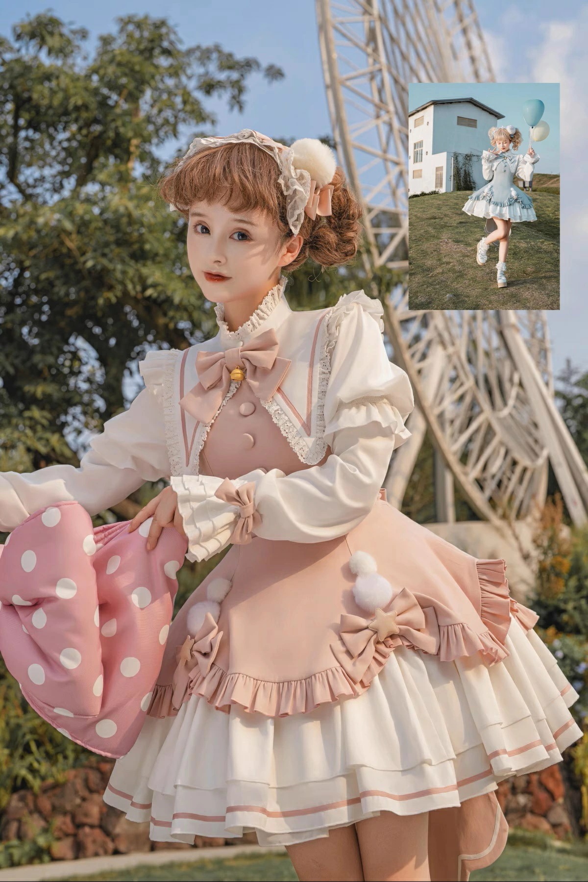 【新作登場 最安値】激萌 甘ロリータ ワンピース お姫様 フリル 長袖半袖 立ち襟 着脱可能な袖 ジュニア 女子力 レディース 人形みたい 蝶結び エレガント お姫様ドレス個性的 可愛い コスプレ ハ