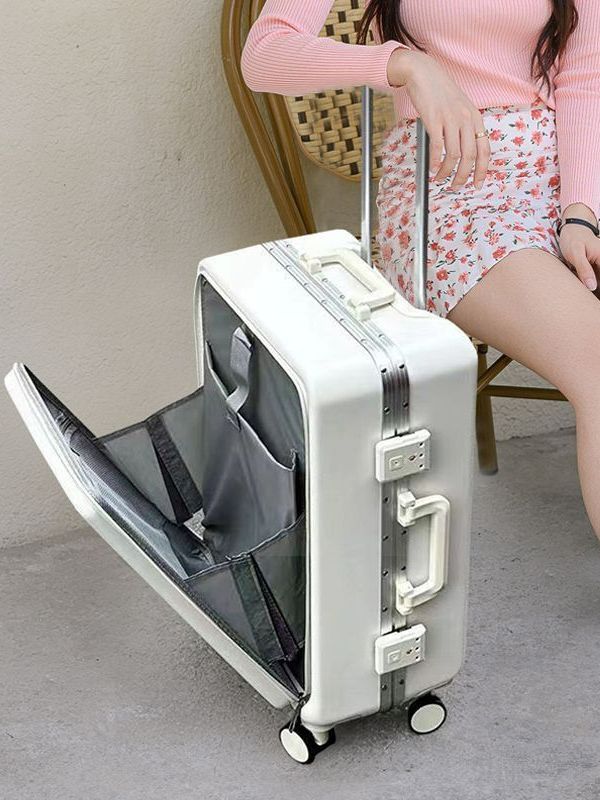 【3日で出荷】前開口スーツケースノートパソコンビジネススーツケース女性搭乗旅行パスワードボックス
