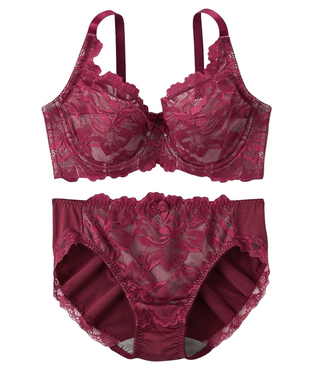 [ニッセン] インナーセット レディース フルカップブラジャーショーツセット（大花エレガントレース）（トリンプ）（nFULLRE）