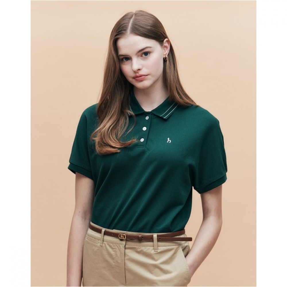 [ヘッジズレディース] 25SS リラックスフィットショートスリーブピケ T シャツディープグリーン HSTS5BC35E3 11,156円