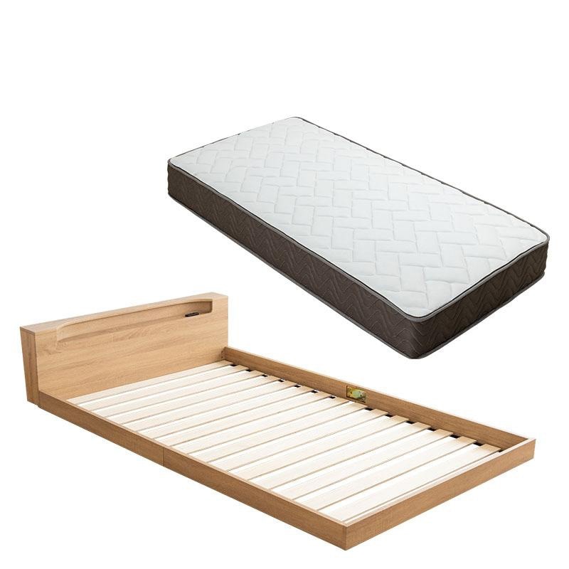 ロータイプ ベッド フレーム マットレス セット フロアベッド シングル すのこベッド ロー 連結 子供 親子ベッド シングルベッド 照明 照明付き 連結可能 北欧風 ベット おしゃれ