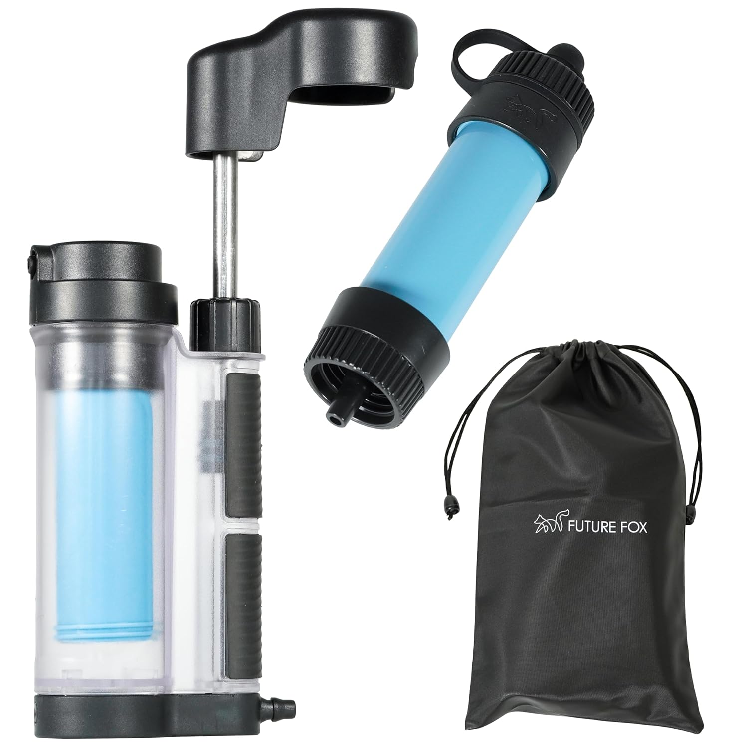 FUTUREFOX 【国内水質検査クリア】携帯浄水器 災害用 浄水器 防災グッズ 8,000L 高性能ろ過 軽量70g コンパクト 収納ポーチ付属