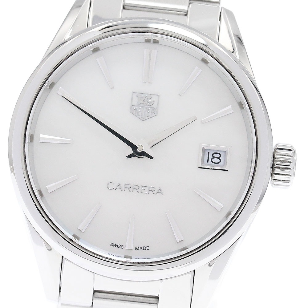 タグホイヤー TAG HEUER WAR1311.BA0778 カレラ デイト シェル文字盤 クォーツ レディース 箱・保証書付き_956570【中古】