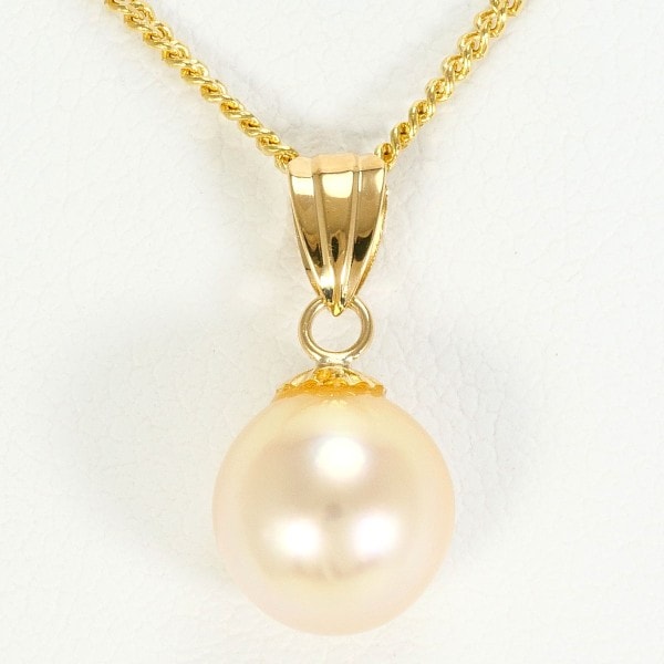 K18 18金 YG イエローゴールド ネックレス パール(真珠) 約40cm ジュエリー 中古