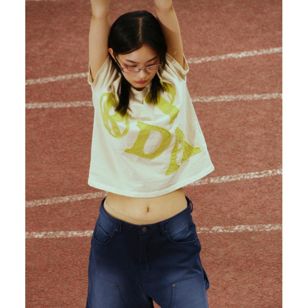 PRENDA PRDA BIG PATCH CREWNECK TEE BEIGE PRTFSURS07WE1